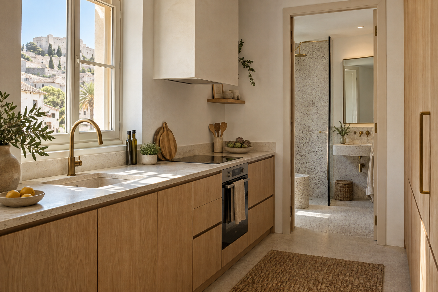 Cocina renovada en madera