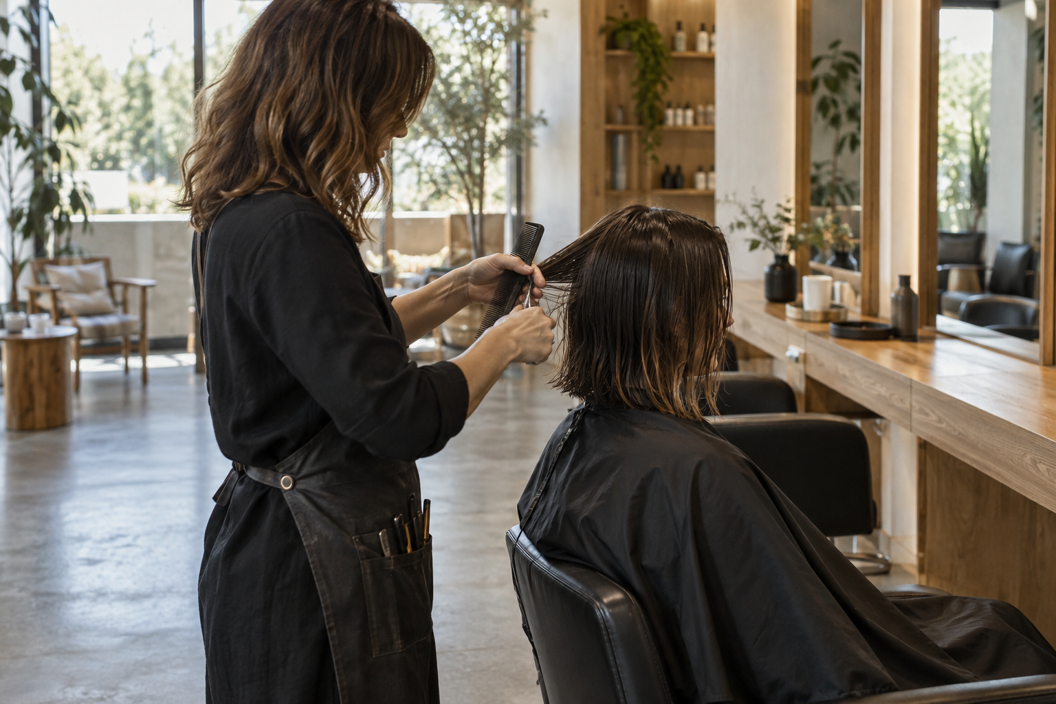 Corte de cabello en el salón